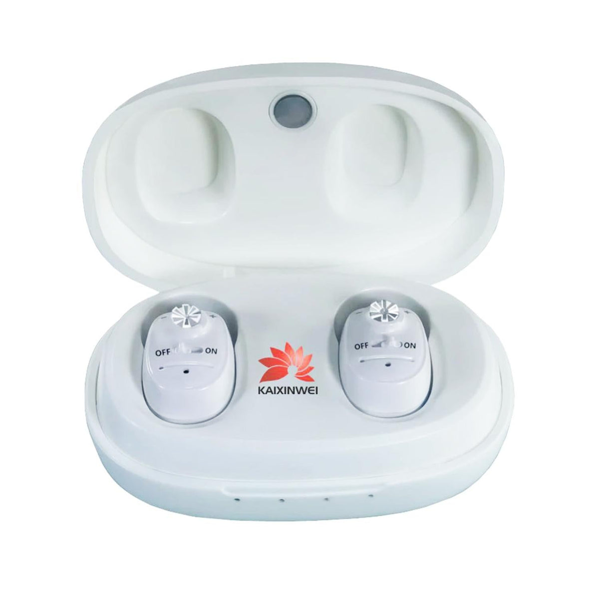 Compact In Ear Hearing Aid Amplifier White