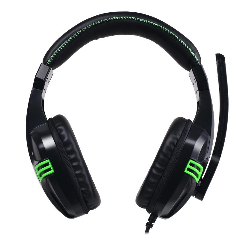 Gaming Headset With Mic For Pc 3.5Mm Wired Stereo Black