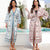 Ladies Beach Vacation Printed Shawl Bikini Sun Protection Cardigan Blouse - Size One Size - Blue