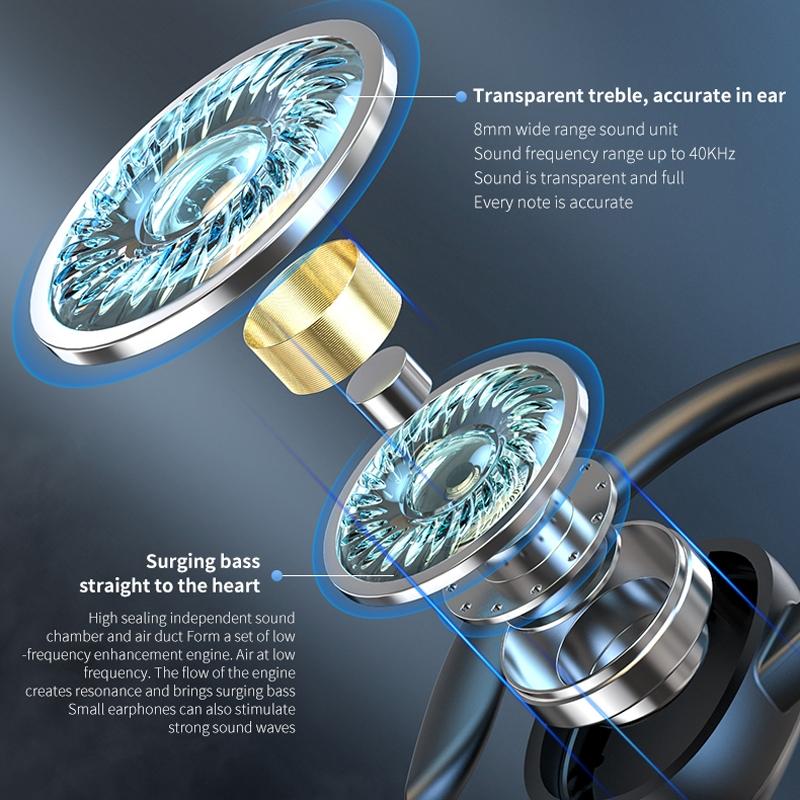 Wireless Stereo Earphones with Charging Case - Black