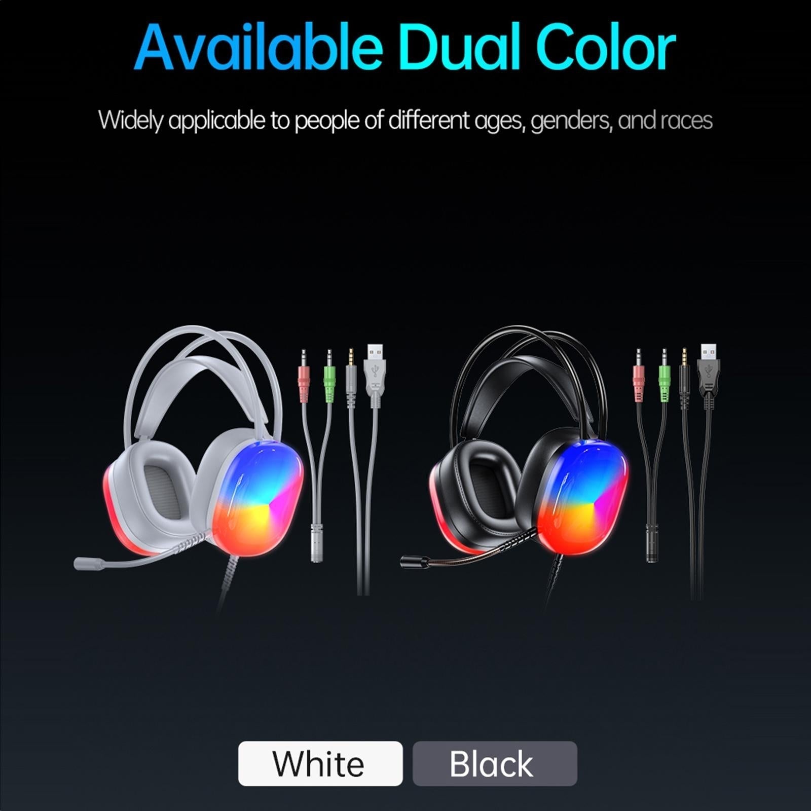 2M Luminous Wired Headphones Awei Gm-11 - Black