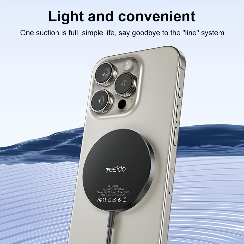 15W Magnetic Wireless Charger Detachable Black
