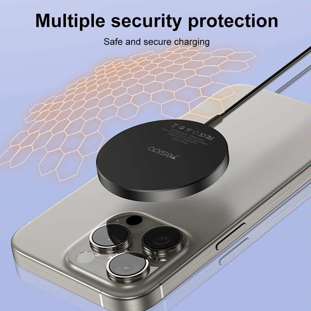 15W Magnetic Wireless Charger Detachable Black