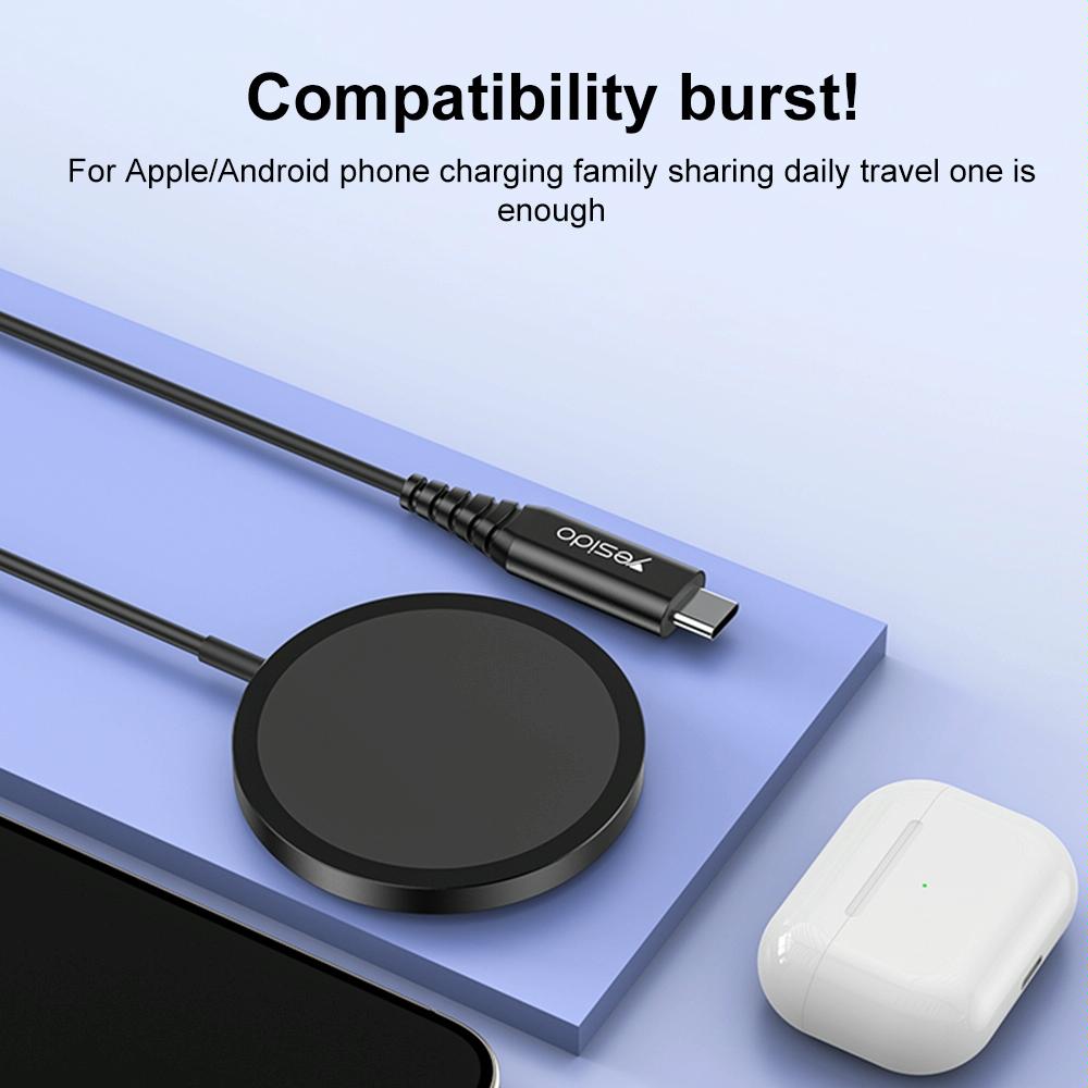 15W Magnetic Wireless Charger Detachable Black