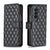 For Samsung Galaxy Z Fold4 5G Diamond Lattice Flip Wallet Case - Black