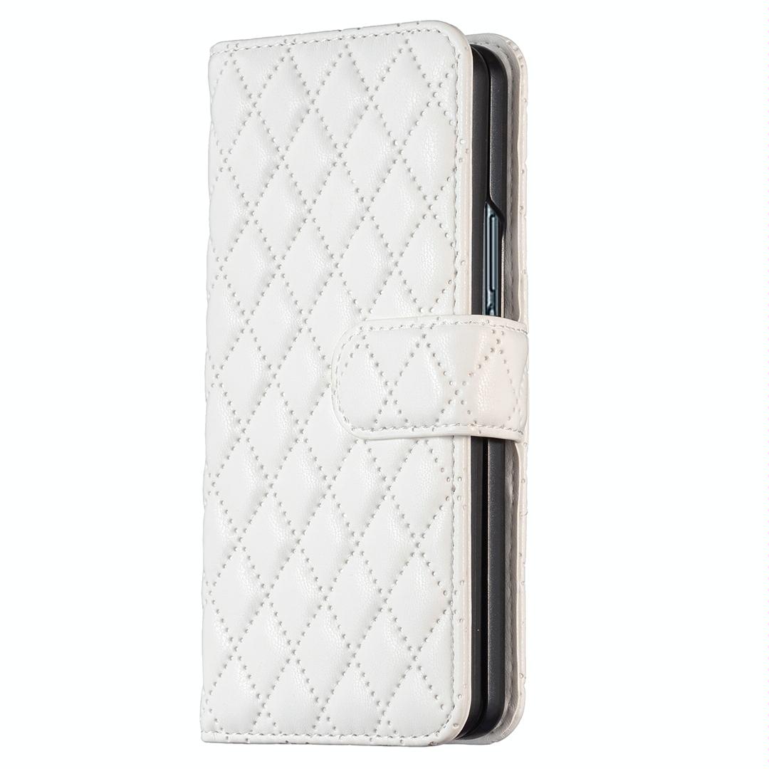 For Samsung Galaxy Z Fold4 5G Diamond Lattice Flip Wallet Case - Black