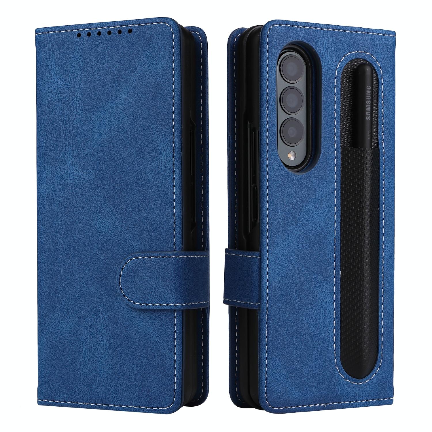 For Samsung Galaxy Z Fold4 5G Foldable Leather Case - Detachable - Dark Green