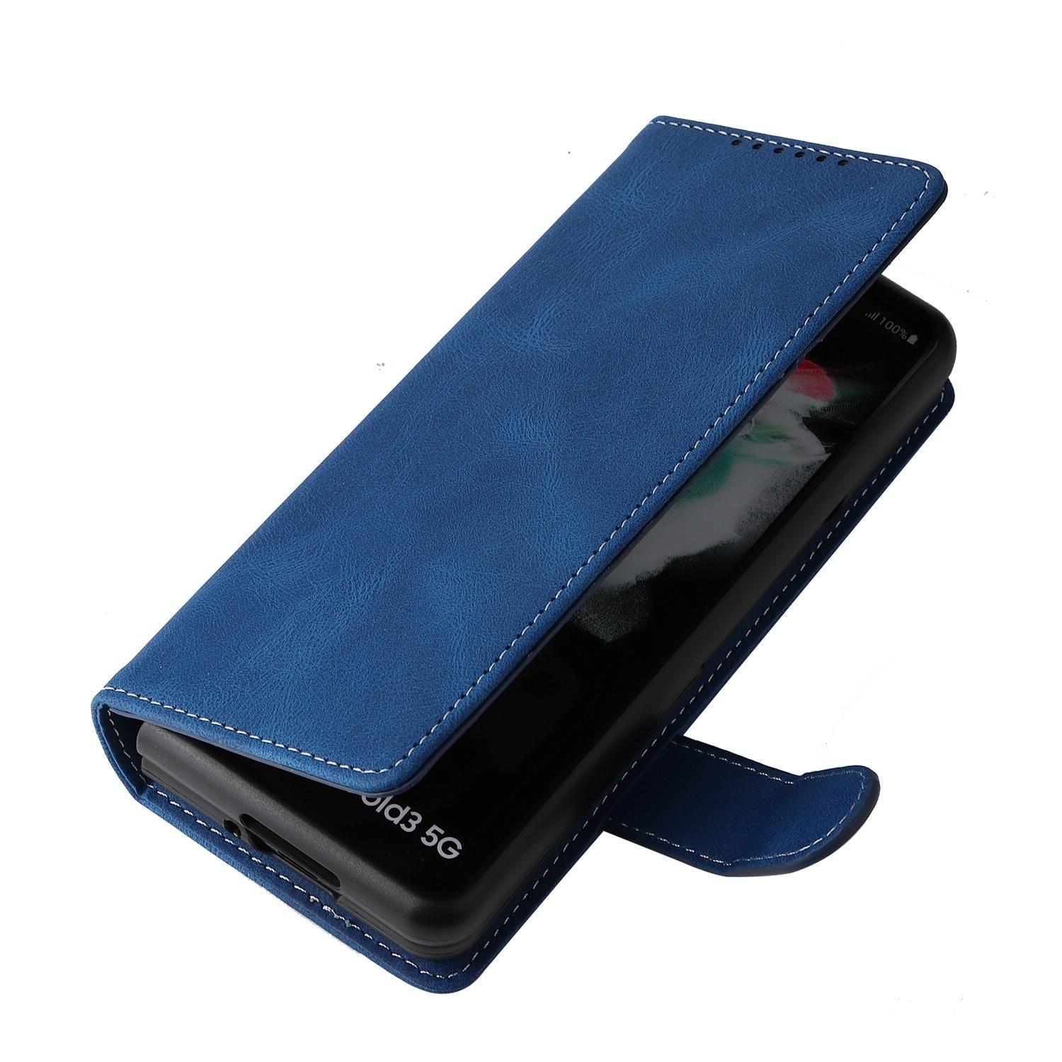 For Samsung Galaxy Z Fold4 5G Foldable Leather Case - Detachable - Dark Green