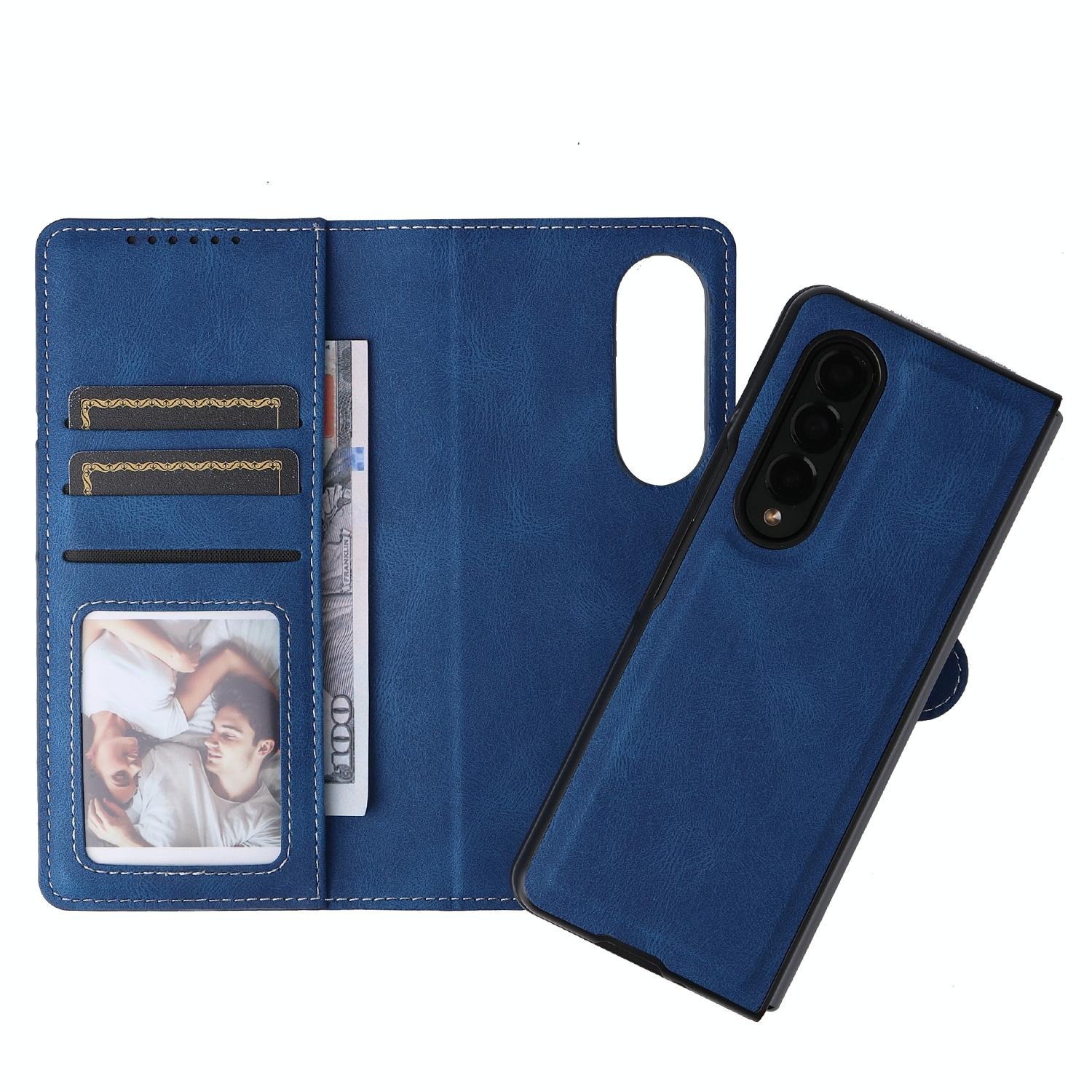 For Samsung Galaxy Z Fold4 5G Foldable Leather Case - Detachable - Dark Green