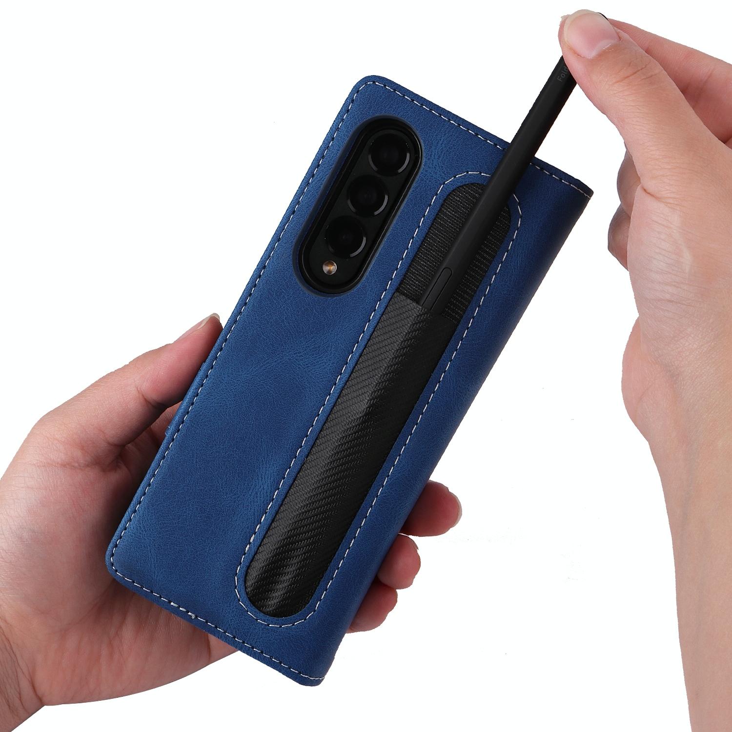 For Samsung Galaxy Z Fold4 5G Foldable Leather Case - Detachable - Dark Green
