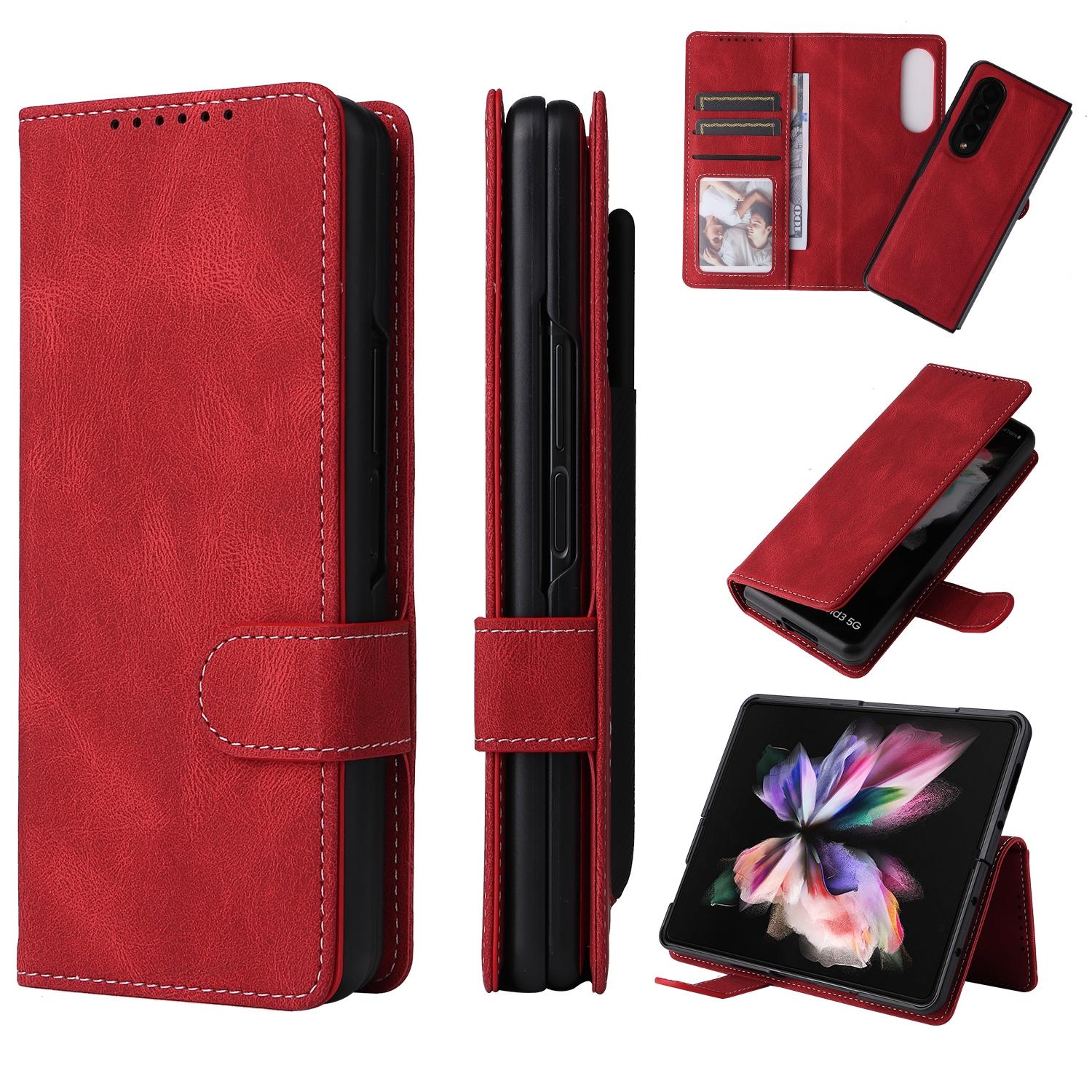 For Samsung Galaxy Z Fold4 5G Foldable Leather Case - Detachable - Dark Green