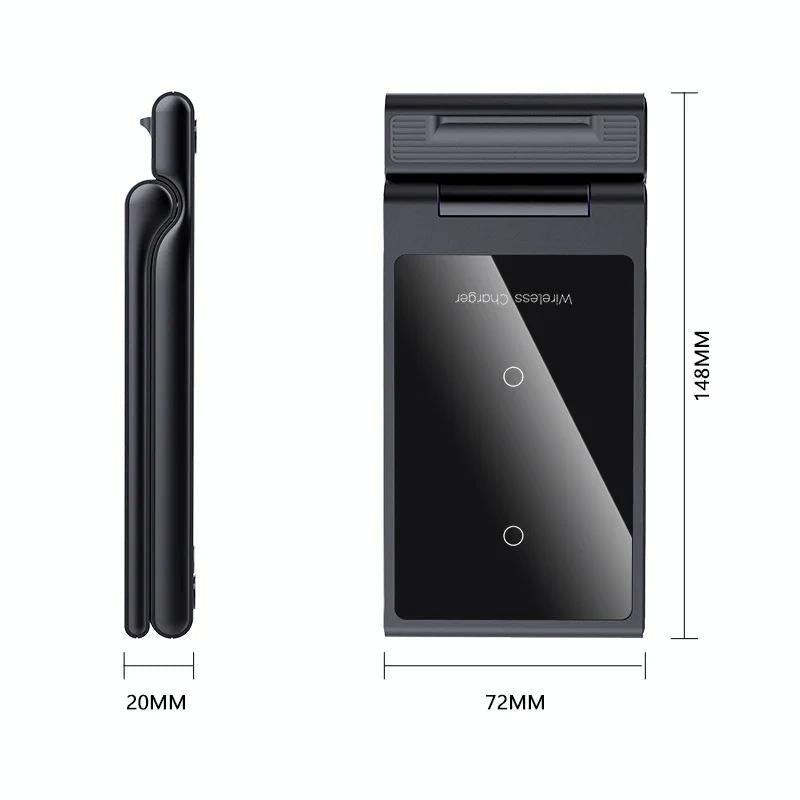15W Foldable 3 In 1 Wireless Charger Black
