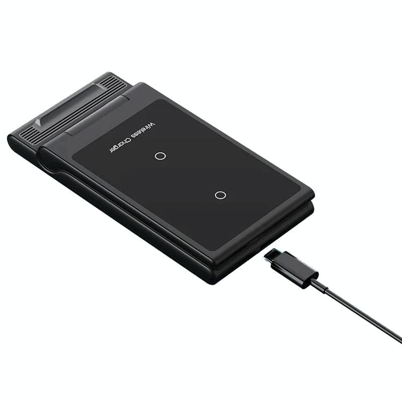 15W Foldable 3 In 1 Wireless Charger Black