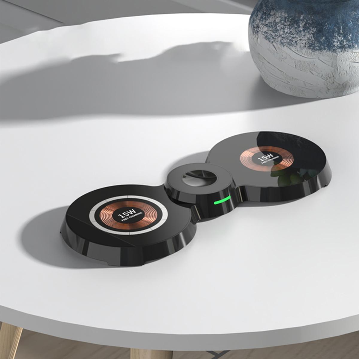 15W 3 In 1 Transparent Magnetic Wireless Charger