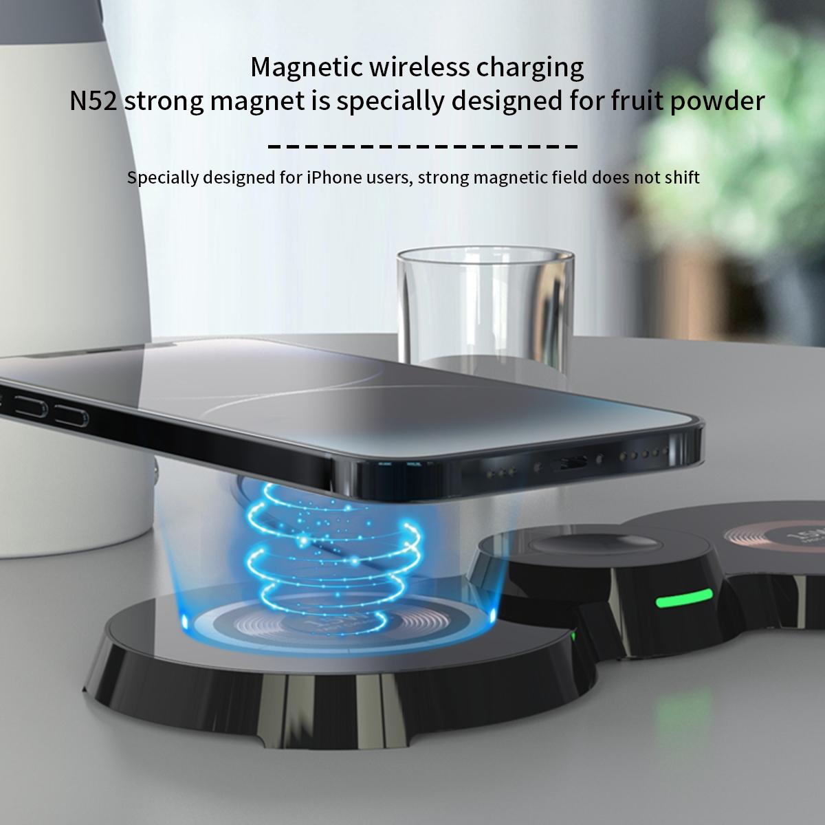 15W 3 In 1 Transparent Magnetic Wireless Charger
