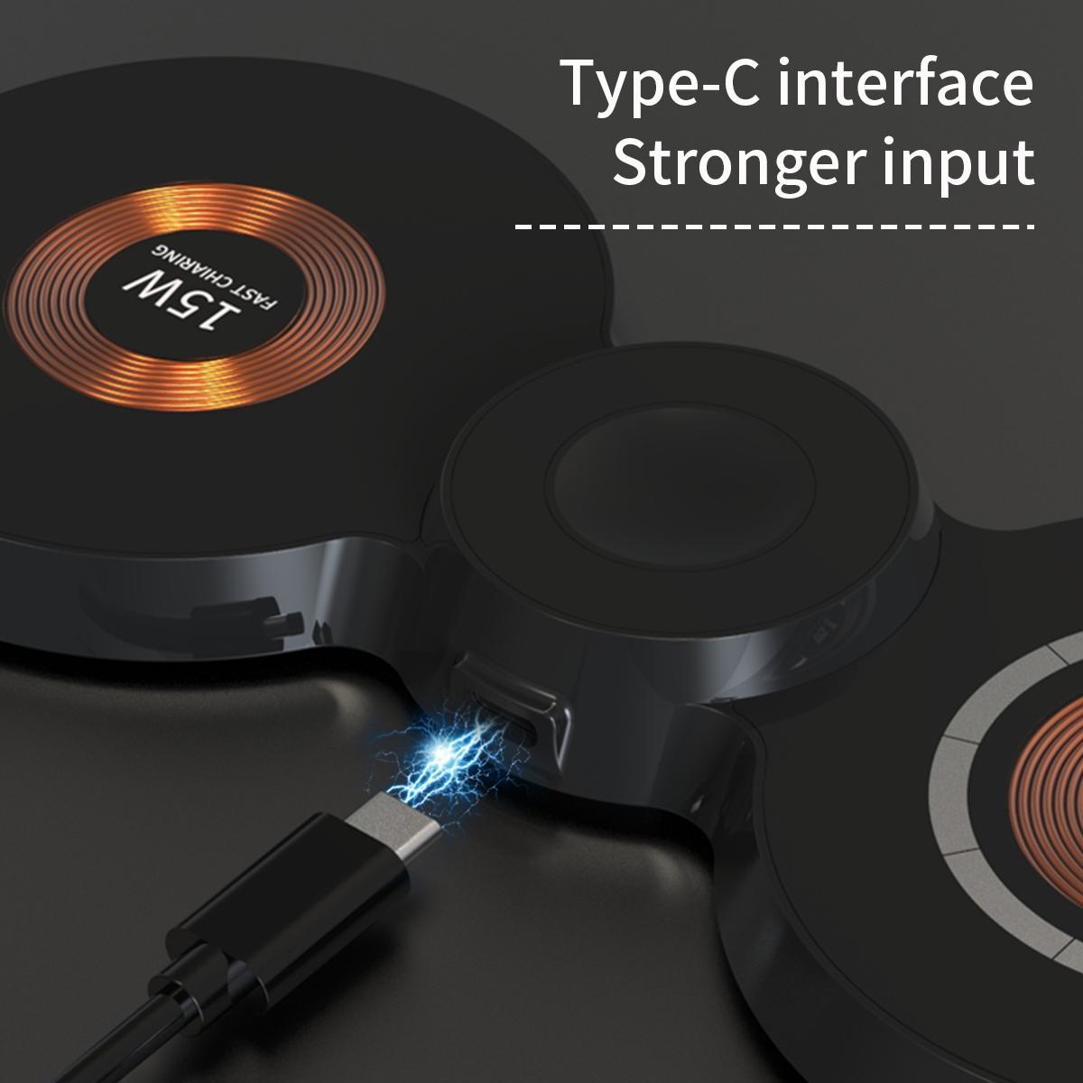 15W 3 In 1 Transparent Magnetic Wireless Charger
