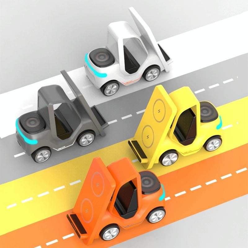 15W 3 In 1 Forklift Wireless Charger With Led Light - Gray