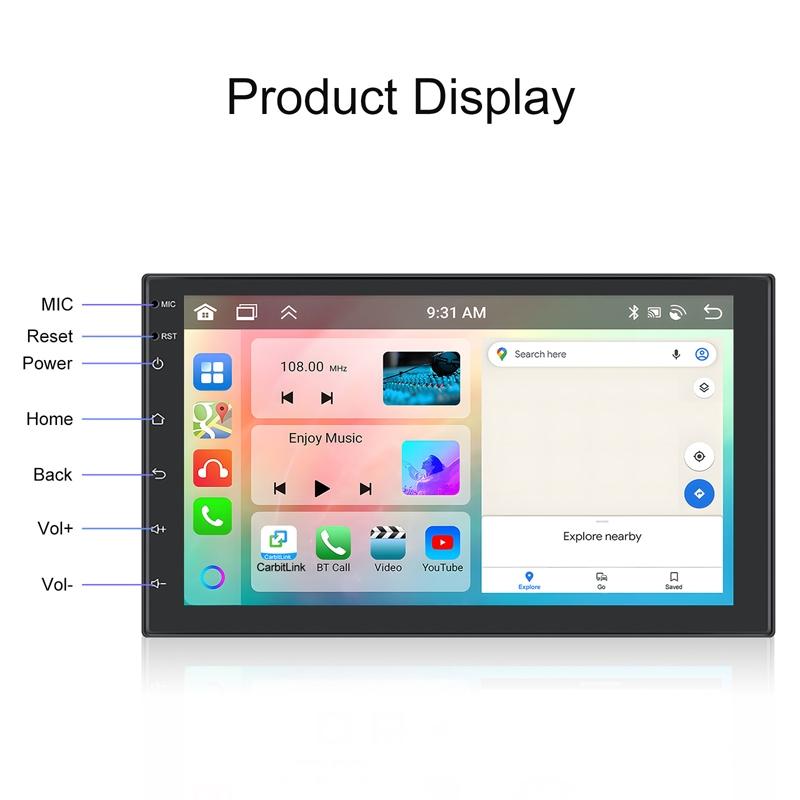 Universal Wireless Carplay Car Navigation Center - 13.0 Monitor - Standard 7Inch