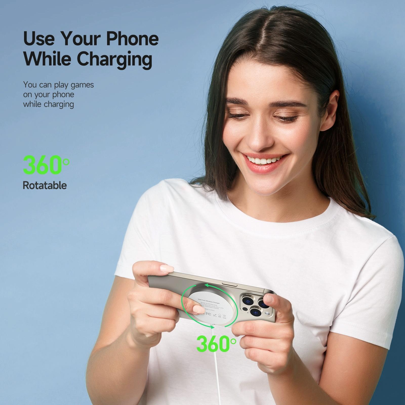 15W Magnetic Suction Wireless Charger White