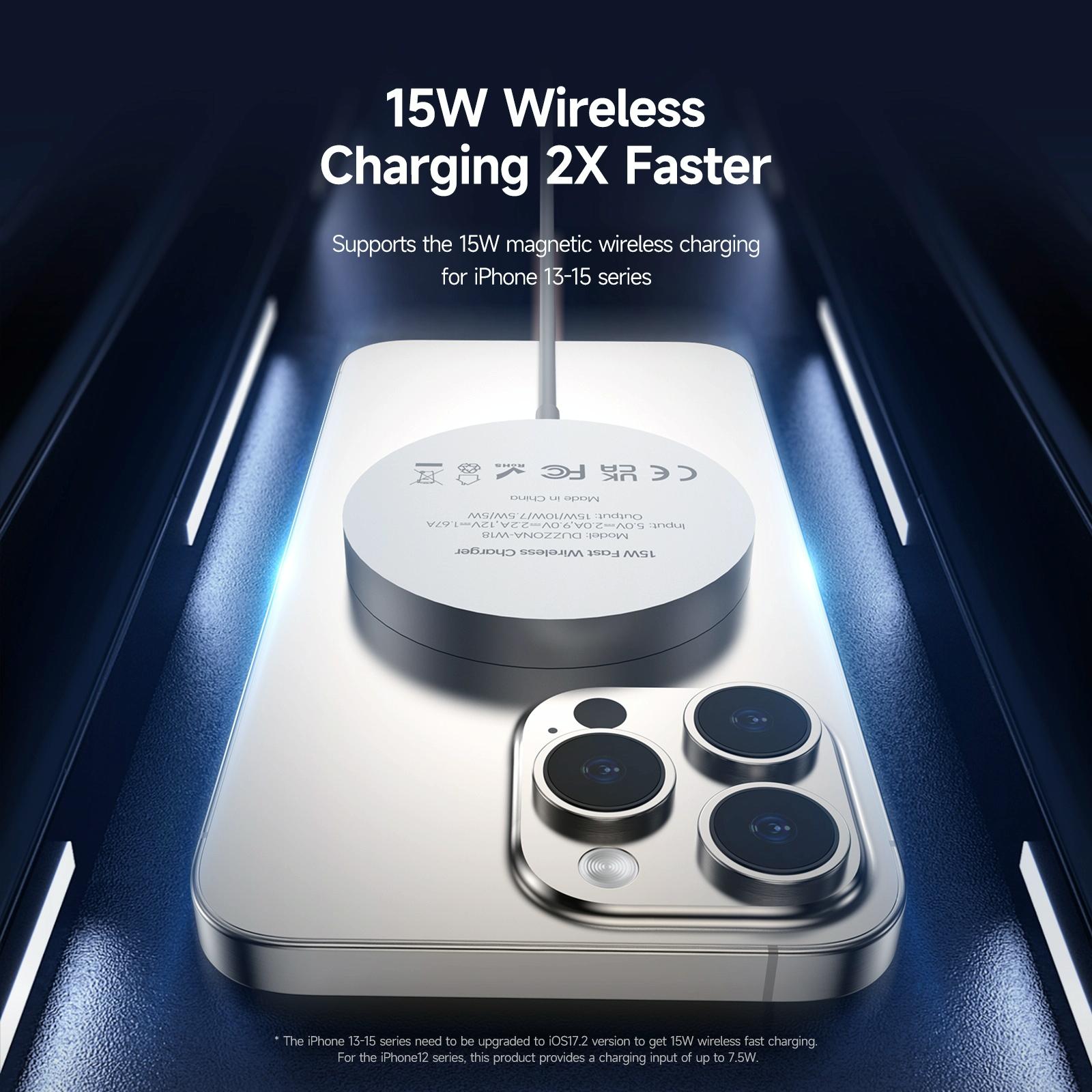 15W Magnetic Suction Wireless Charger White