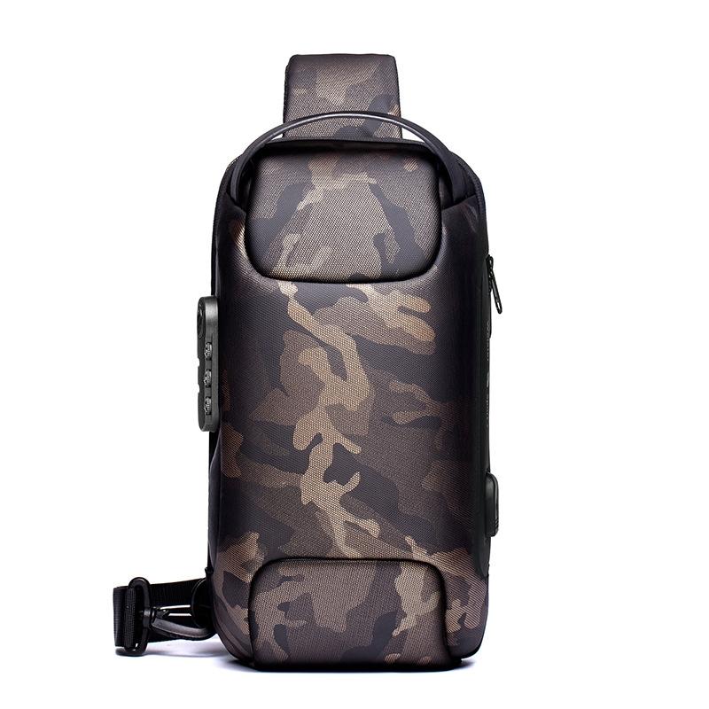 Men Anti Theft Oxford Cloth Chest Bag Camouflage Crossbody Backpack