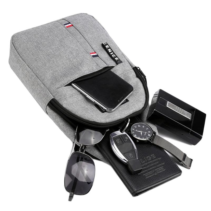 Canvas Crossbody Chest Bag For Men - Black