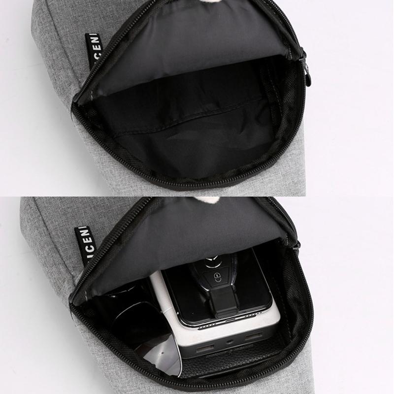 Canvas Crossbody Chest Bag For Men - Black