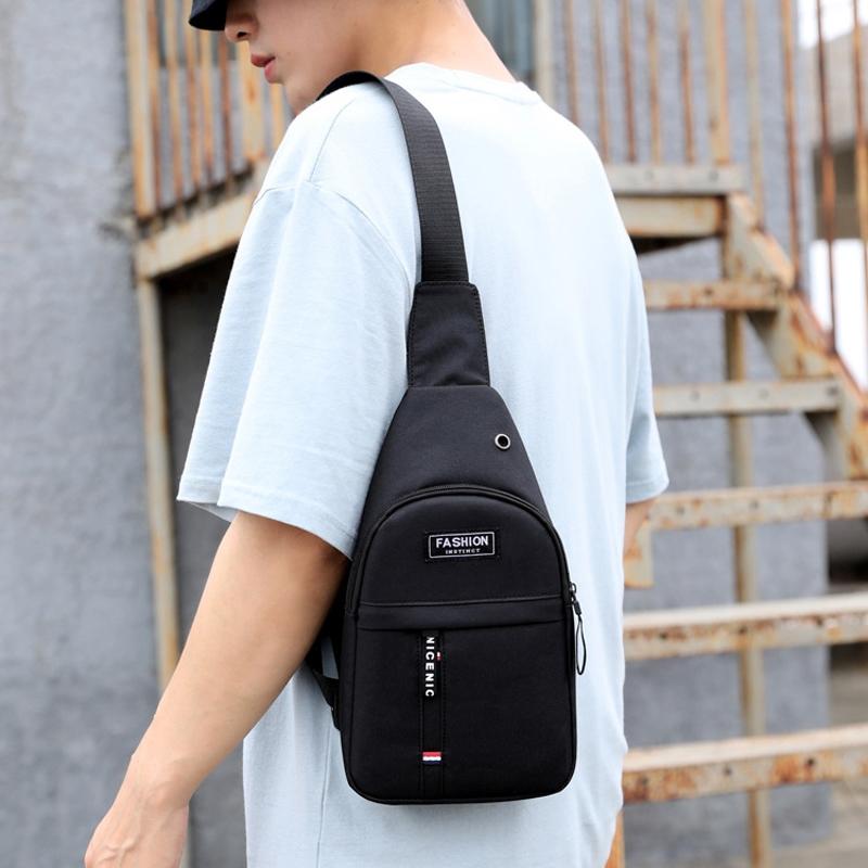 Canvas Crossbody Chest Bag For Men - Black