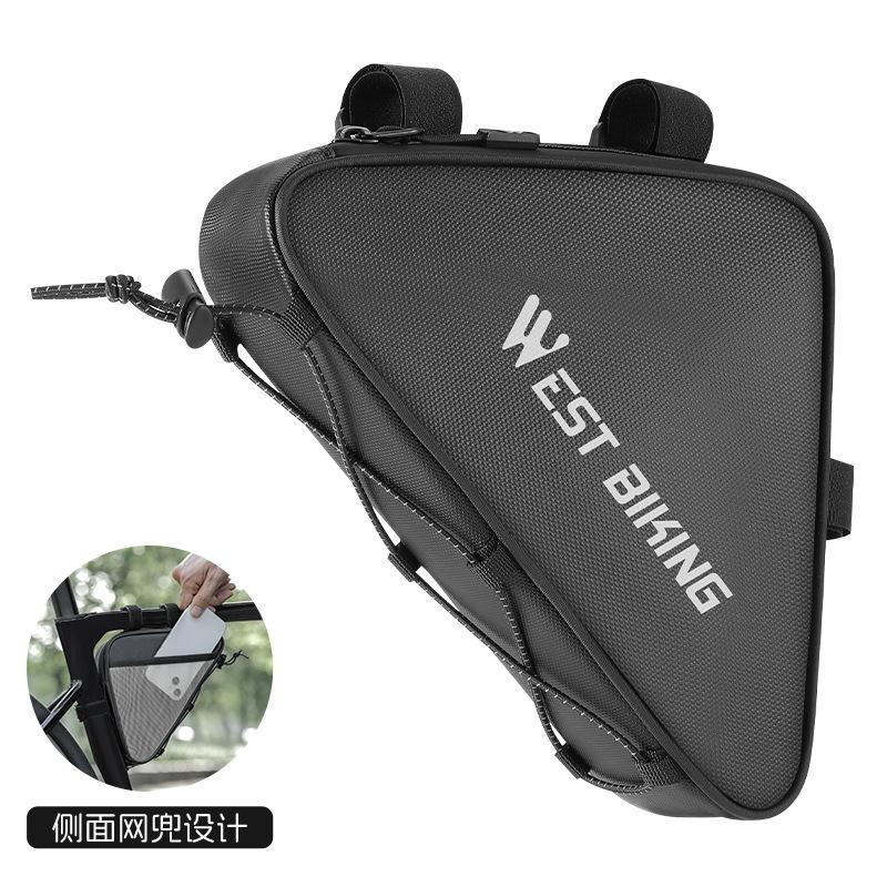 Black Bicycle Crossbar Triangle Bag For Cycling