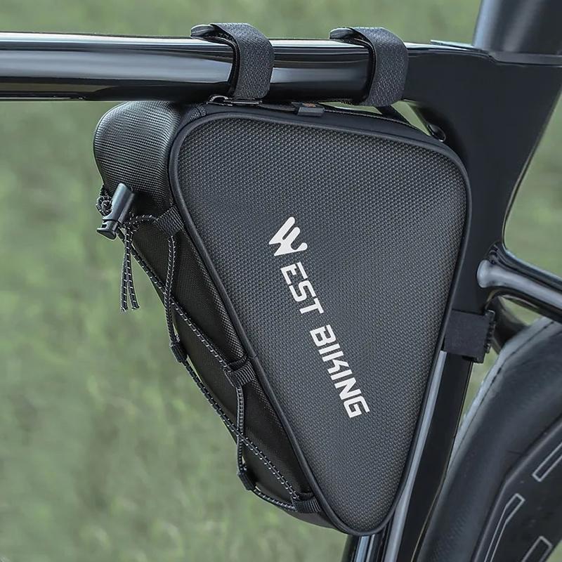 Black Bicycle Crossbar Triangle Bag For Cycling