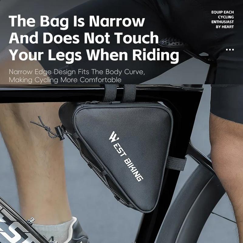 Black Bicycle Crossbar Triangle Bag For Cycling