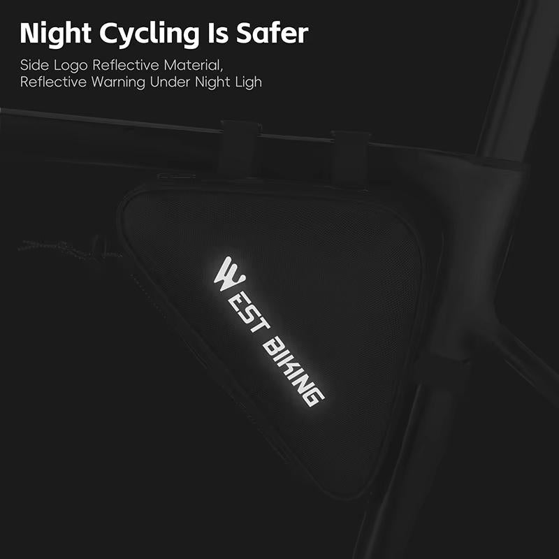 Black Bicycle Crossbar Triangle Bag For Cycling