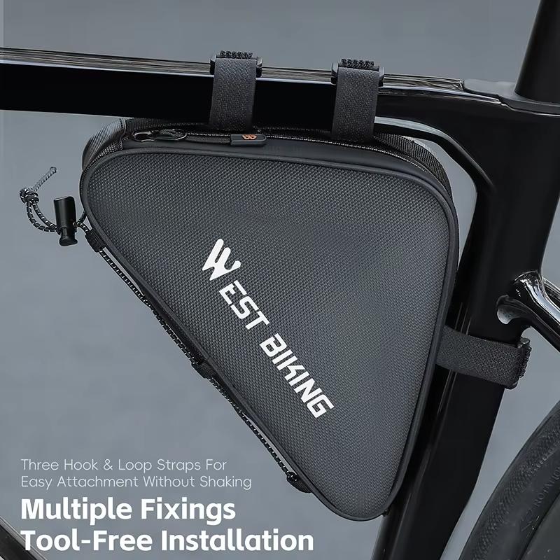 Black Bicycle Crossbar Triangle Bag For Cycling