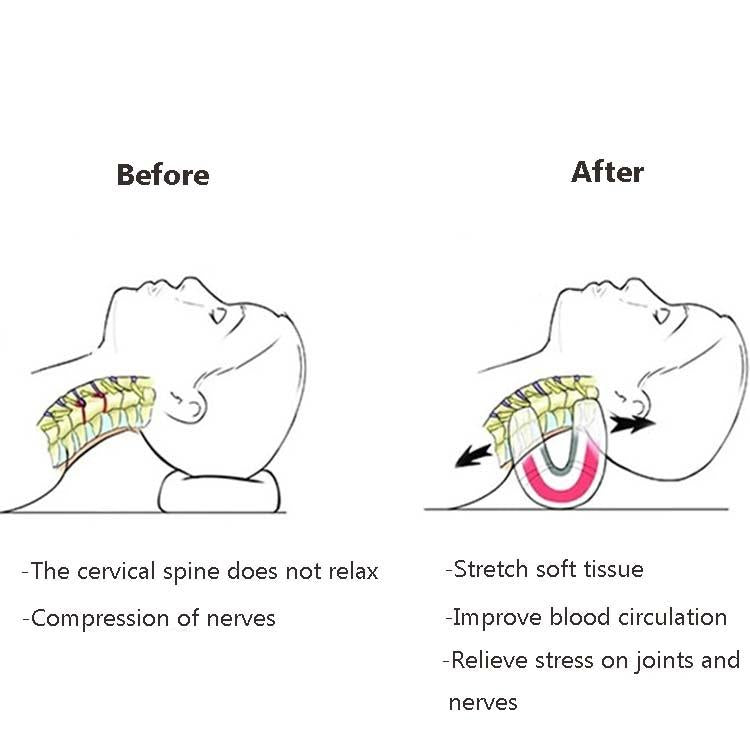Portable Neck Pillow For Cervical Spine Stretching Massager Orthosis - Red