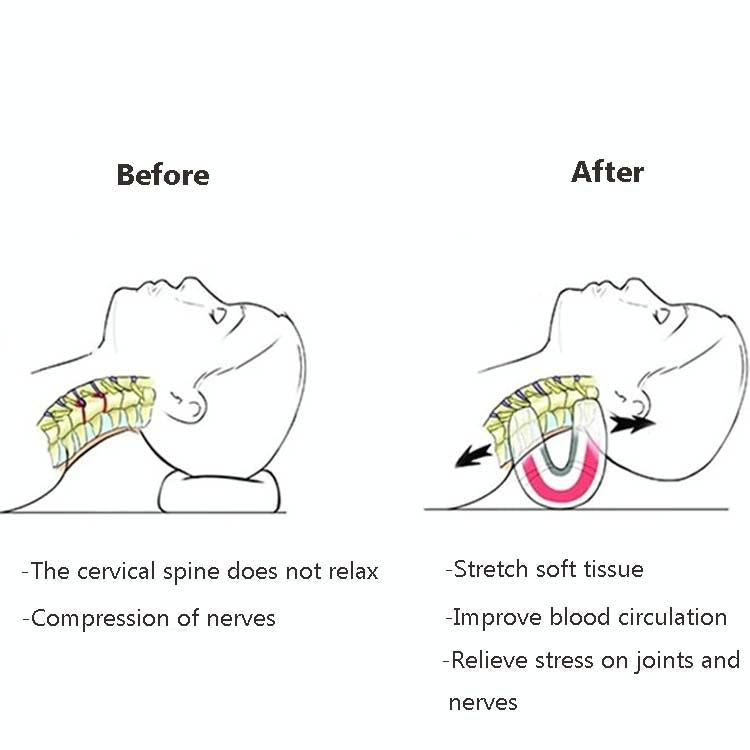 Portable Neck Pillow For Cervical Spine Stretching Massager Orthosis - Red