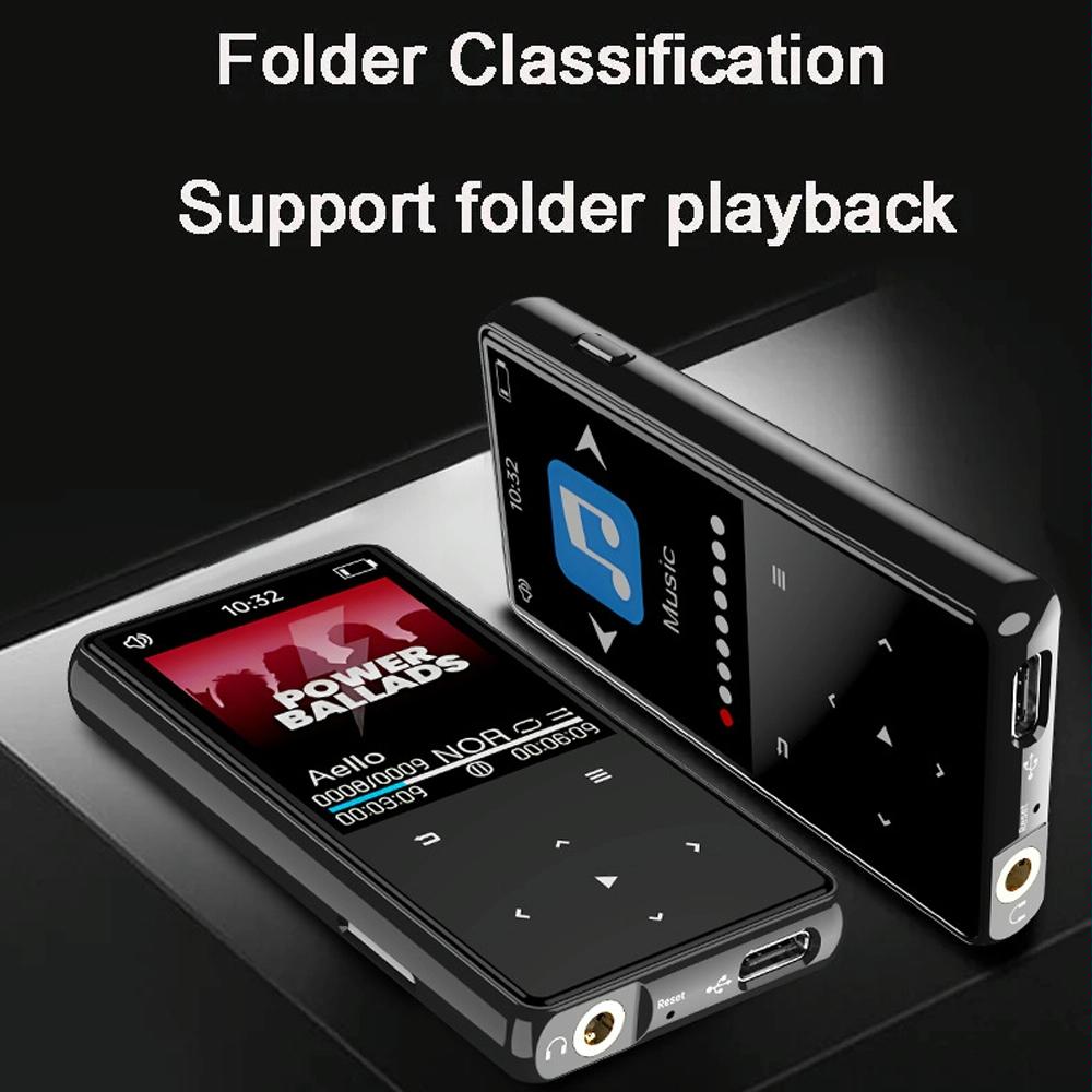 16Gb Portable Bluetooth Mp3 / Mp4 Music Player Black - 8Gb
