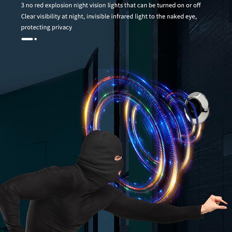 1080P Wifi Smart Cat Eye Video Doorbell With 4.3 Ips Lcd Screen And Infrared Night Vision Black