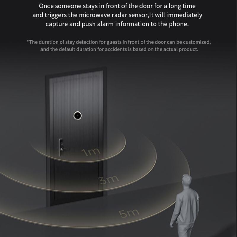 1080P Wifi Smart Cat Eye Video Doorbell With 4.3 Ips Lcd Screen And Infrared Night Vision Black