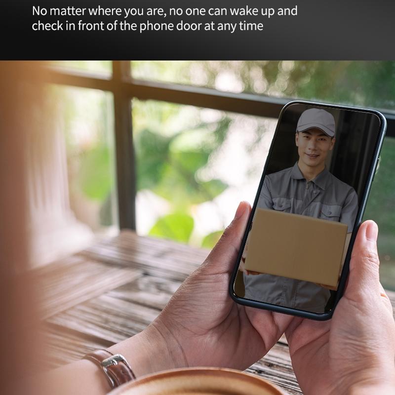 1080P Wifi Smart Cat Eye Video Doorbell With 4.3 Ips Lcd Screen And Infrared Night Vision Black