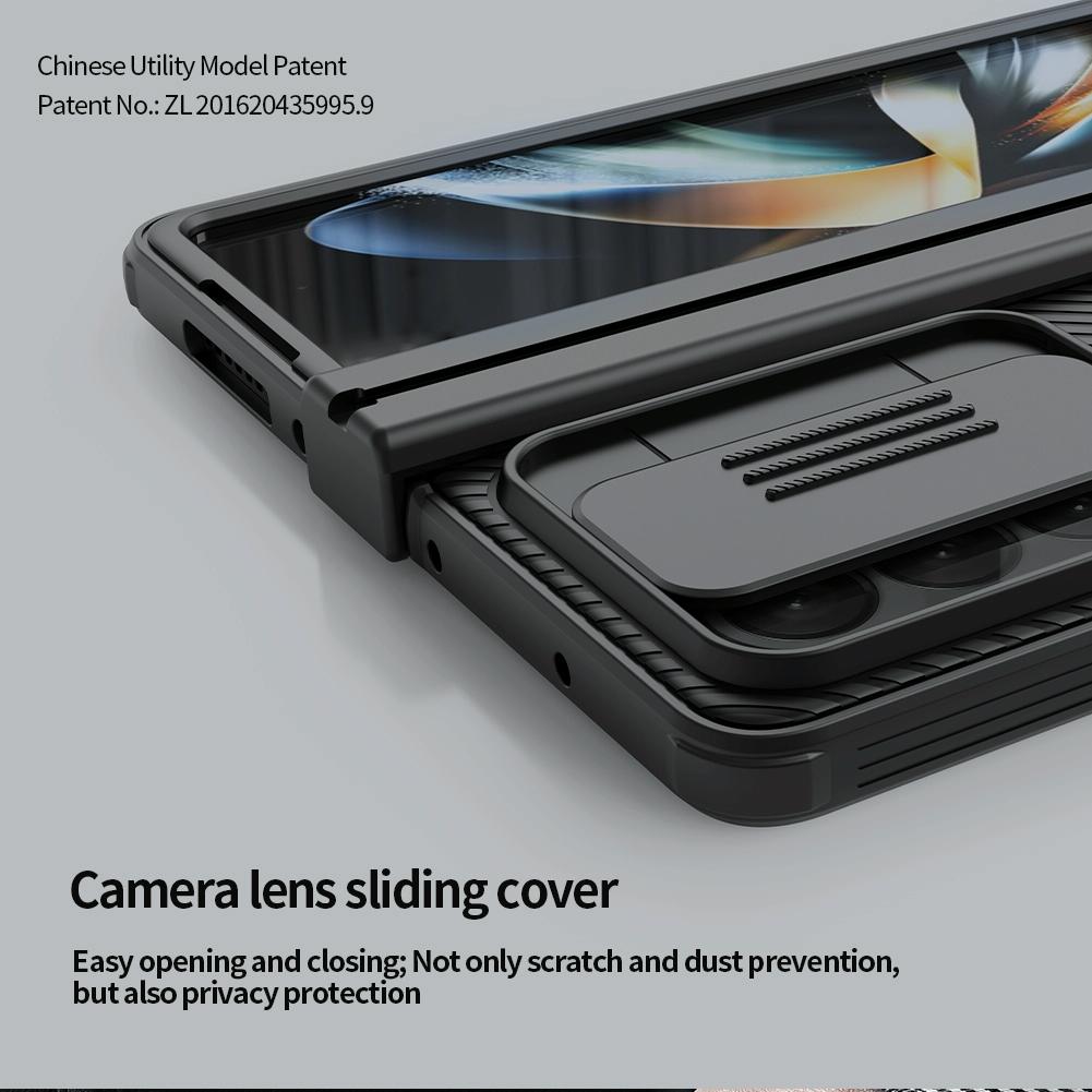 For Samsung Galaxy Z Fold4 5G Mirror Pro Camshield Case Set - Blue
