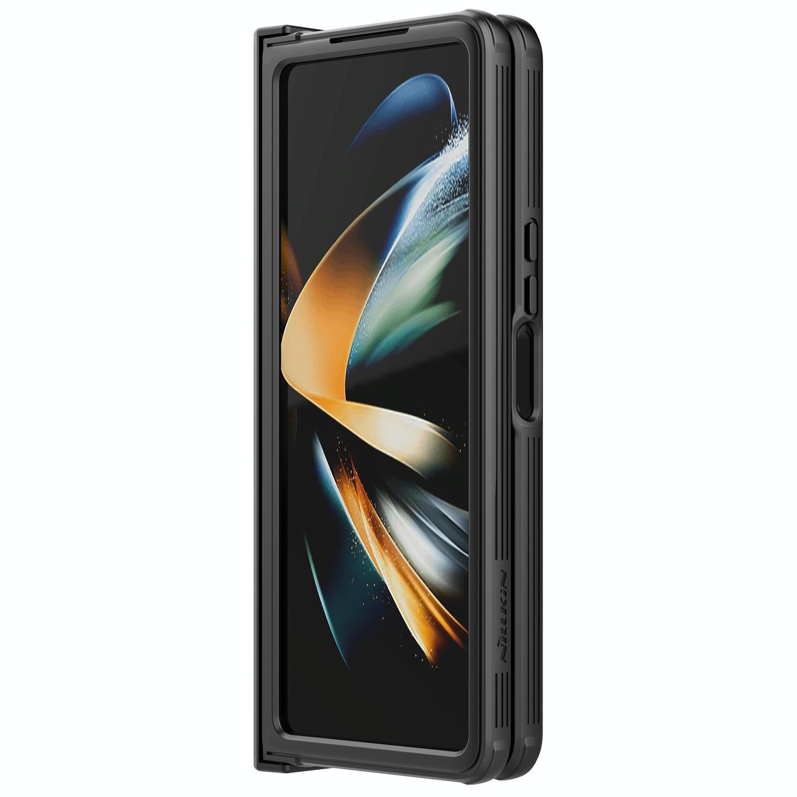 For Samsung Galaxy Z Fold4 5G Mirror Pro Camshield Case Set - Blue