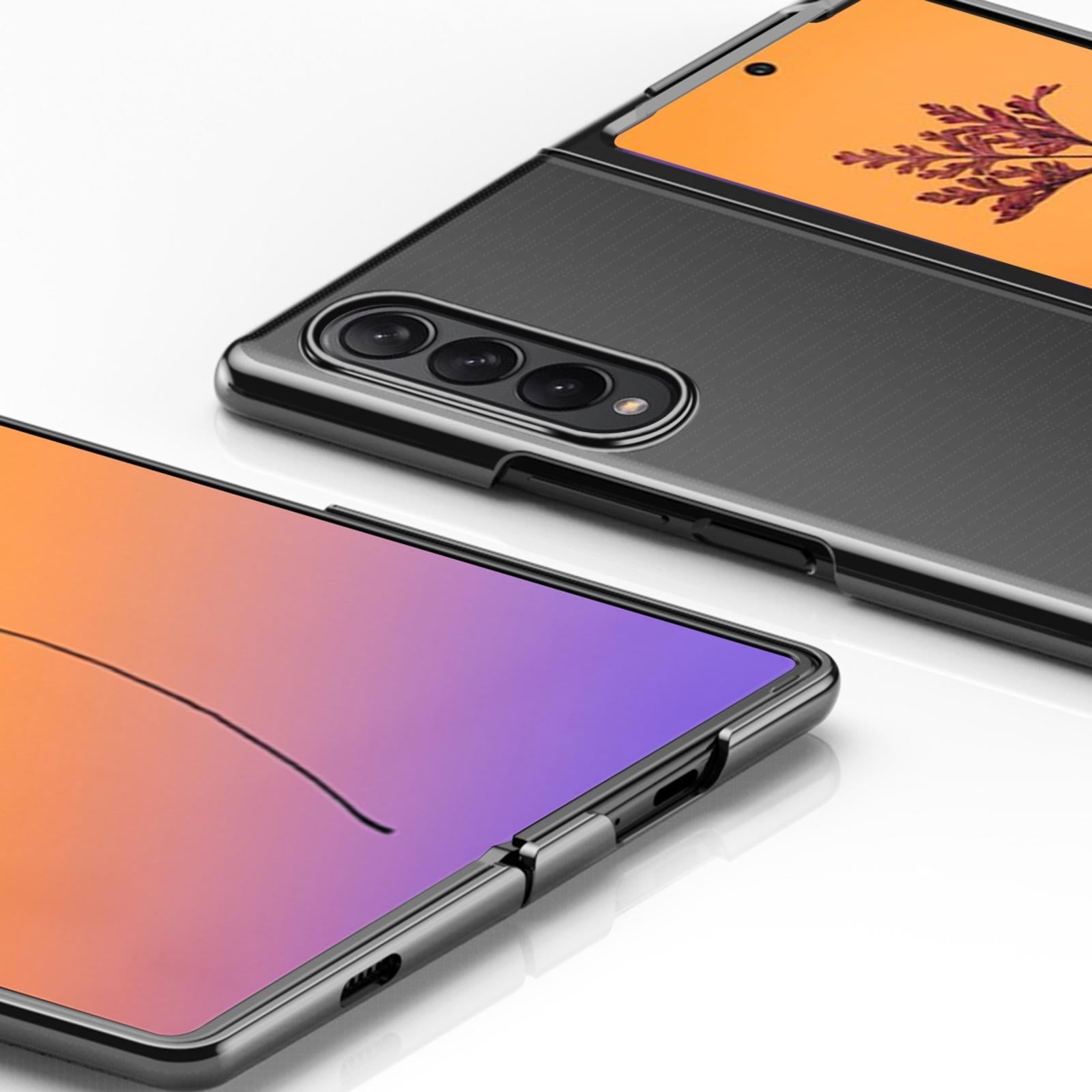 For Samsung Galaxy Z Fold4 5G Shockproof Clear Phone Case - Rose Gold