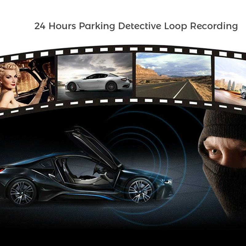 1080p Wifi Dash Cam with 170 Degree Wide Angle Lens - Hidden Car Recorder Black