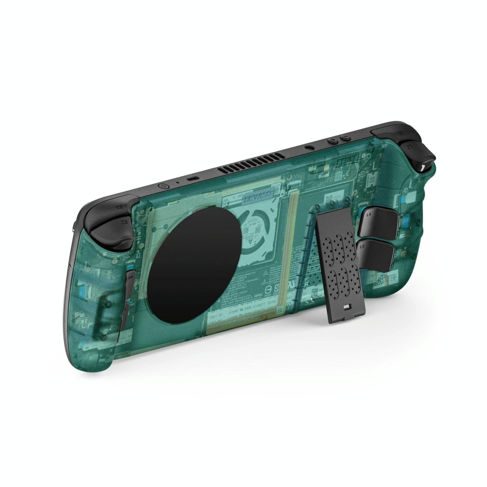 Steam Deck Gaming Console Case With Transparent Thermal Back And Bracket - Purple