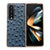 For Samsung Galaxy Z Fold4 5G Ostrich Leather Phone Case - Coffee