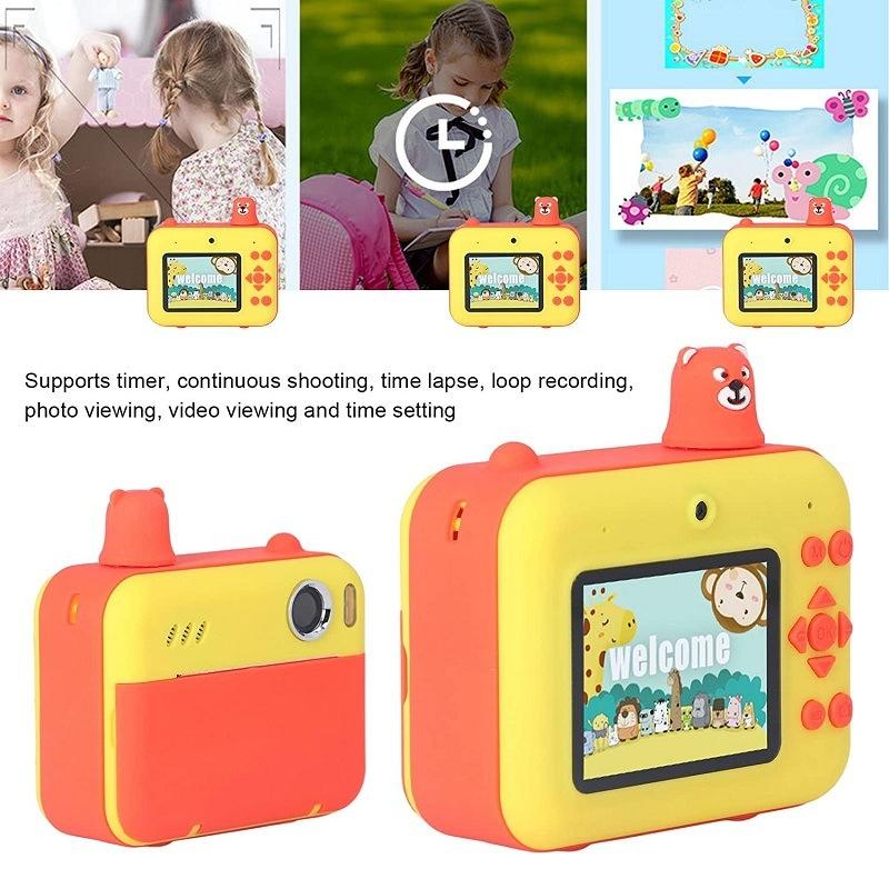 1080p Children's Camera with 2.36 Hd Led Display and Thermal Printing - Instant Capture - Yellow