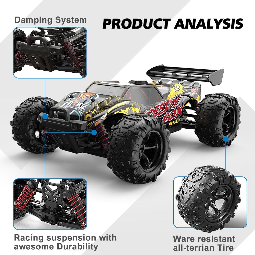 High Speed 4wd Rc Car - 1 18 Scale - Black / Yellow