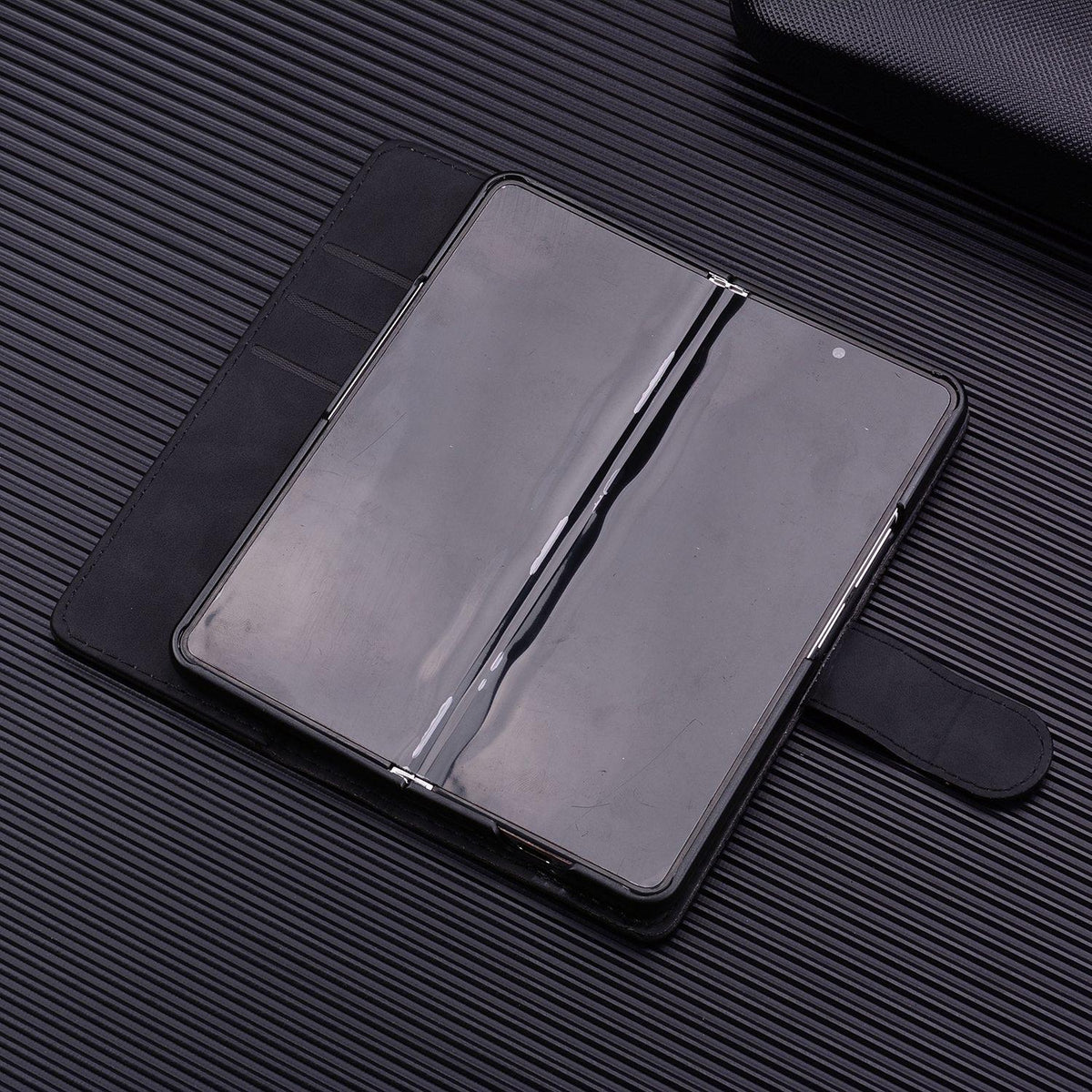 For Samsung Galaxy Z Fold4 5G Dual Fold Mandala Leather Case - Embossed Design - Brown