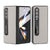 For Samsung Galaxy Z Fold4 5G Leather Phone Case With Holder - Wave Design - Black