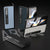 For Samsung Galaxy Z Fold4 5G Leather Phone Case With Holder - Wave Design - Black